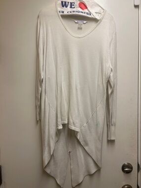 Evan Picone Cream Long Draped Open Cardigan